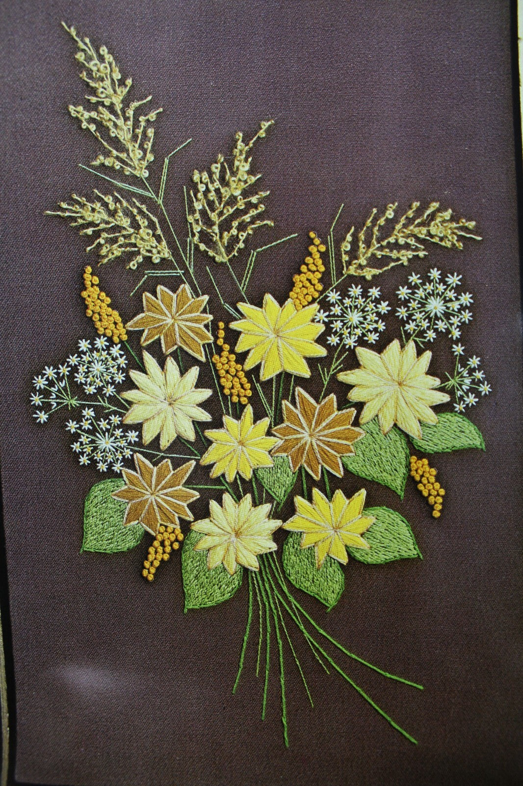 GOLDENROD Crewel Embroidery Kit Boho Hippie Floral Vtg Paragon Stitchery 0411