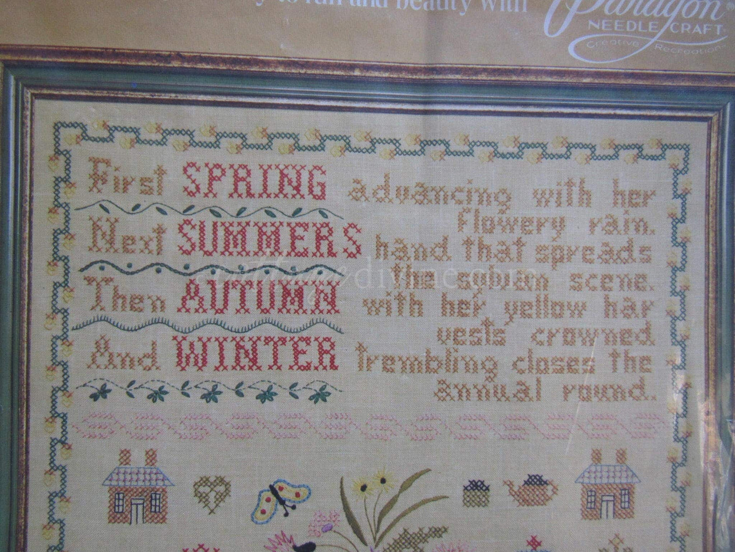 The Season's Sampler Vintage Paragon Cross Stitch Embroidery Kit # 0673