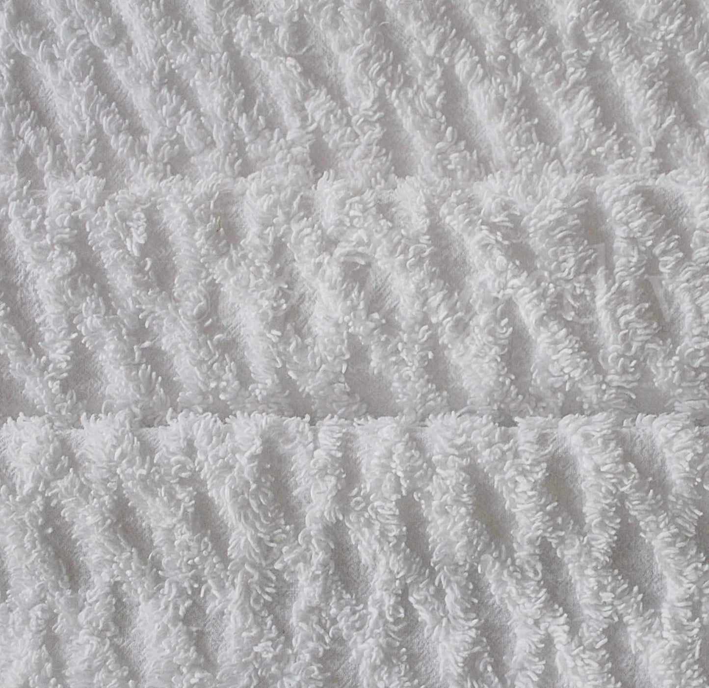 White Lattice Vintage Chenille Fabric, Simple Diamond Design, 18" x 24" inches Piece, 100% Cotton