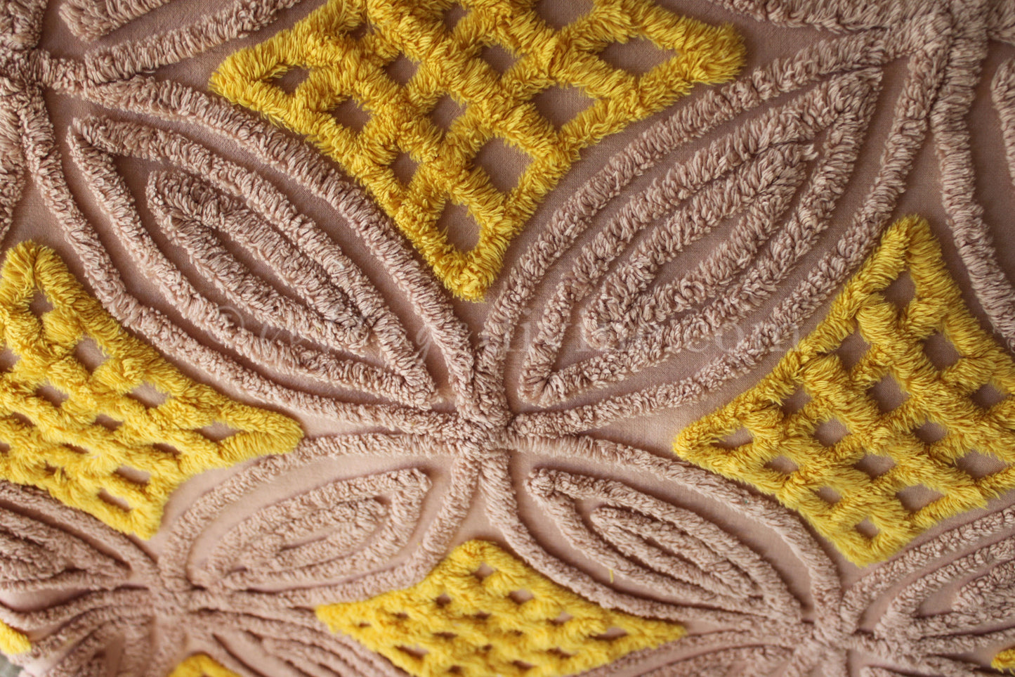 Autumn Sunrise Vintage Chenille Quilt Fabric, 22" x 20" inch Piece, So Pretty for Quilts & Pillows