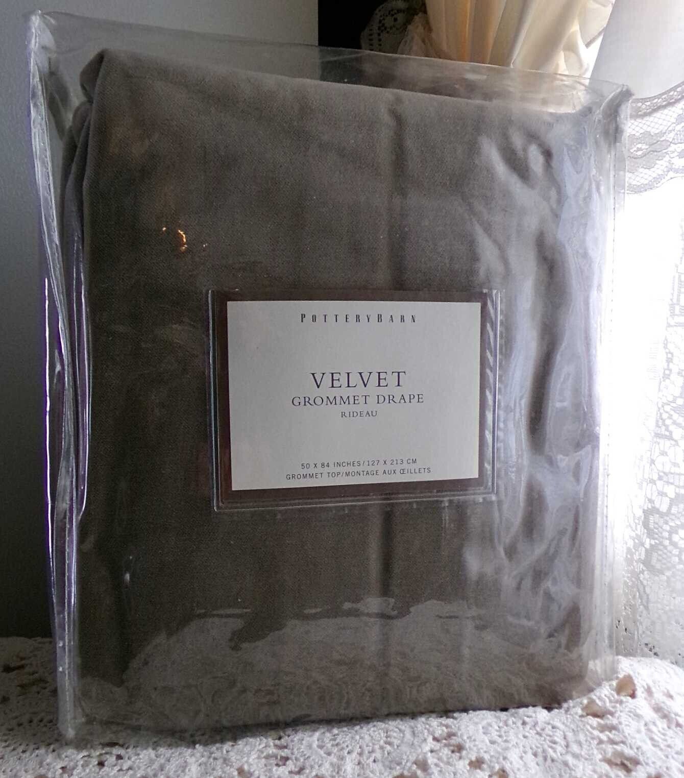 Pottery Barn Velvet Drape Panel, 50 x 84 Blackout Window Drapery Grommet Curtain