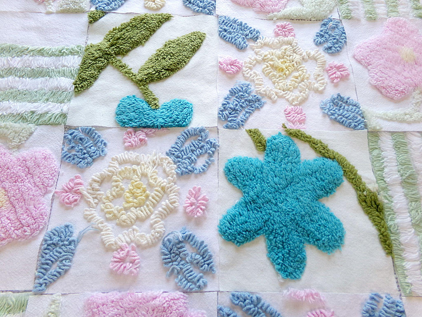 chenille fabric squares, 6" blocks in vintage style floral textured patterns, 16 piece set ideal for quilting, diy pillows, crafts, sewing