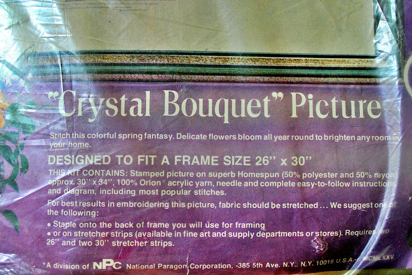CRYSTAL BOUQUET Vintage Paragon Needlecraft CREWEL Embroidery Stitchery Kit #0210 ~ Spring Fantasy Florals, a Georgia Ball Design
