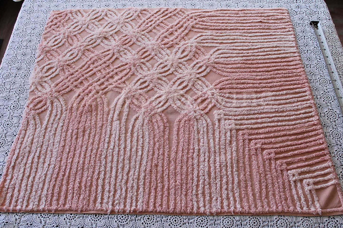 Blush Pink Nostalgia Vintage Chenille Quilt Fabric, 20" x 24" inch Piece, Pretty for Quilts & Pillows