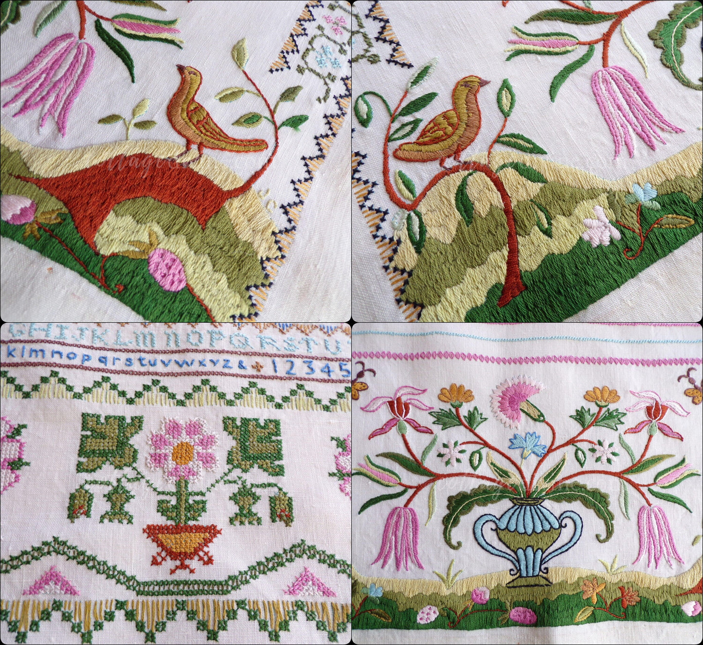 Jacobean 1773 Vintage Linen Sampler, Cooper Hewitt Museum, 0860 Paragon Stitchery, Hand Embroidered, Completed