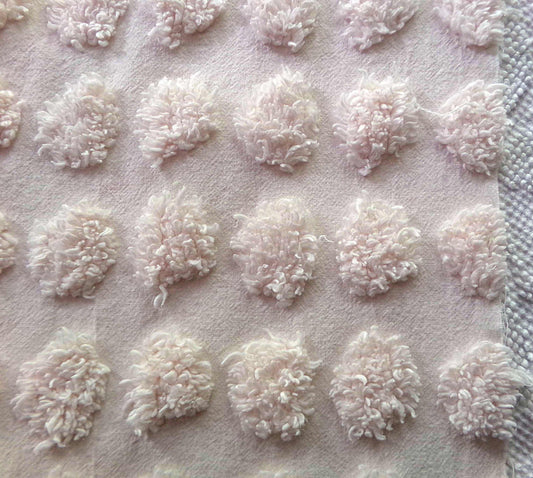 Fluffy Jumbo Coin Pops Vintage Chenille Quilt Fabric, Radiant Blush, 18" x 34" Piece, Lovely in Handmade Quilts