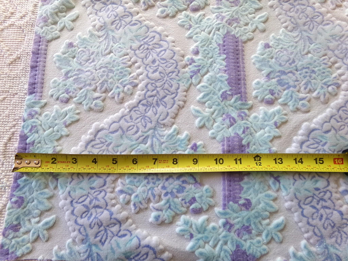 cut velvet fabric cosmic shimmer lux Bates vintage tapestry chenille material, 13" x 21" inch piece great in totes & bags