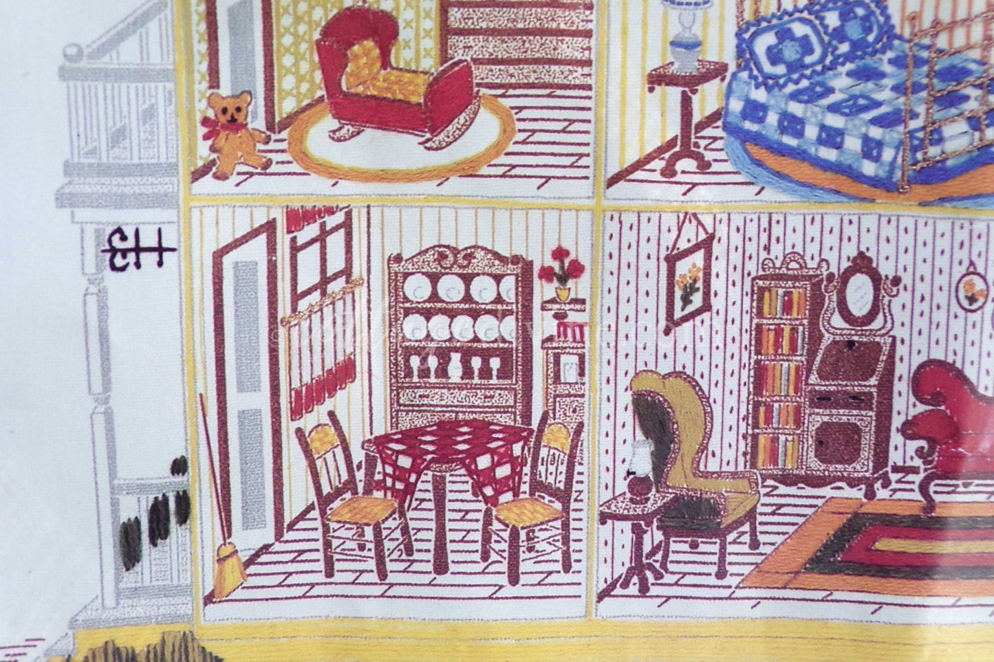Cozy Victorian Doll House Crewel Stitchery Kit, Rare Paragon Needlecraft Vintage Embroidery 0939 Dollhouse, OPEN Pkg, Georgia Ball