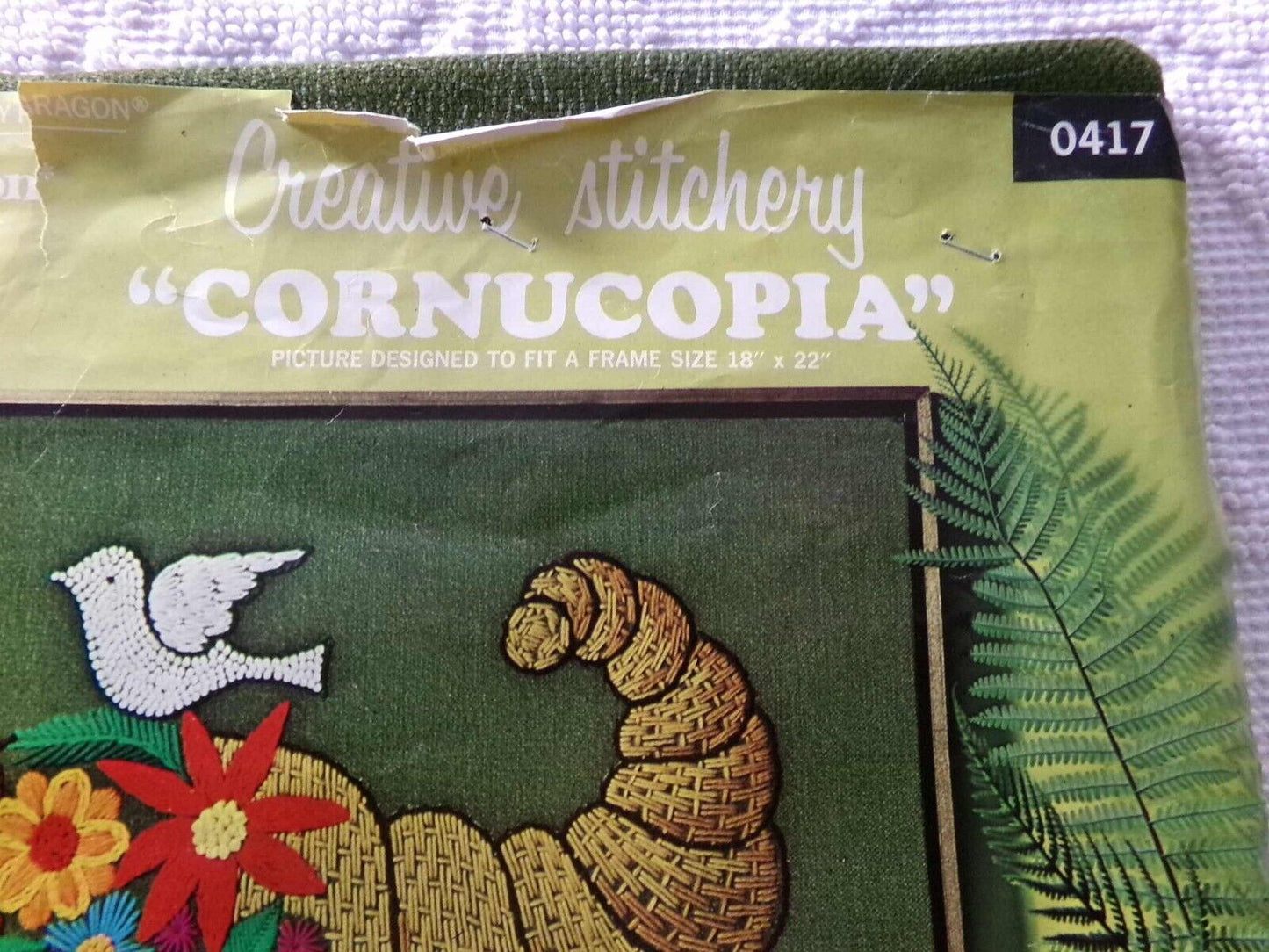 CORNUCOPIA Vintage Paragon Crewel Stitchery Embroidery Kit # 0417 Folk Hippie Style