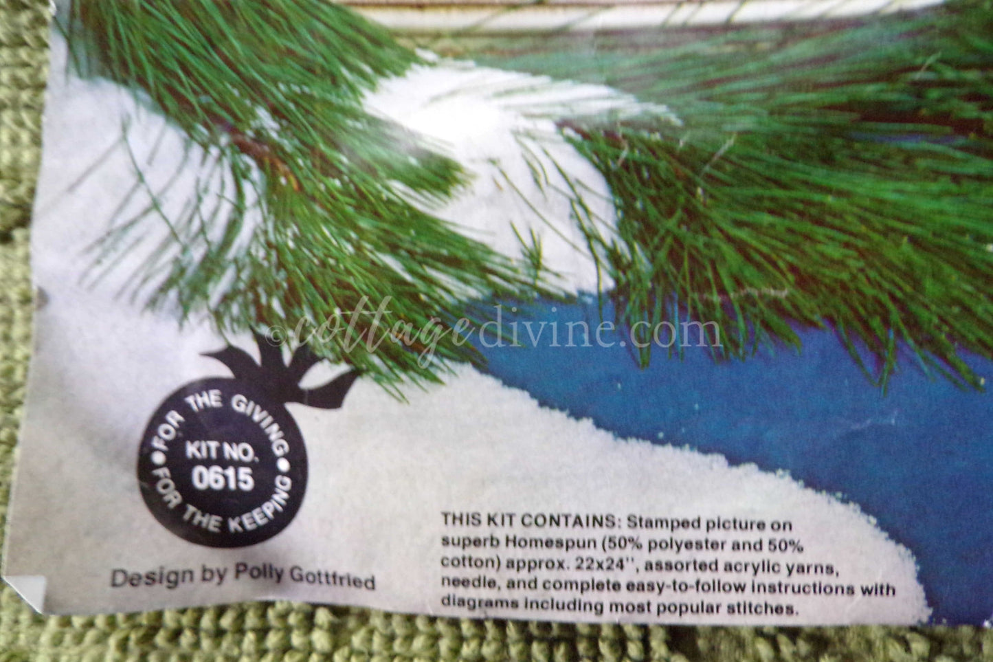 Whimsical WOODLAND WATCH Nature Crewel Stitchery Kit, Winter Wonderland, Vintage 0615 Paragon Needlecraft Embroidery by Polly Gottfried