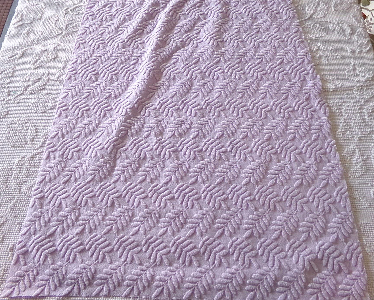 Lilac Fern Wisps Vintage Woven Fabric Piece, 19" x 25" inches, Delicate Bates Design Beautiful in Tote Bags & Pillows
