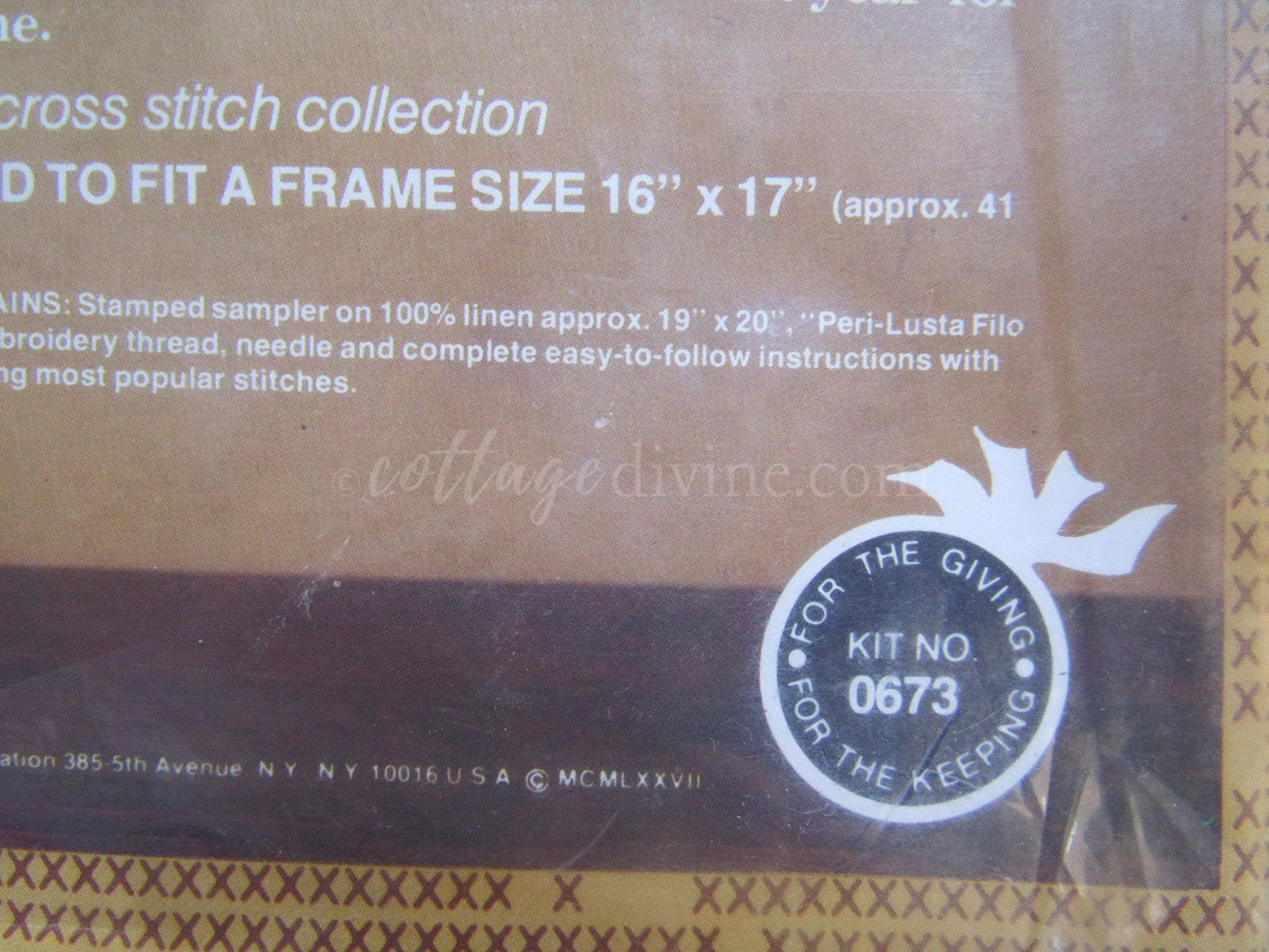 The Season's Sampler Vintage Paragon Cross Stitch Embroidery Kit # 0673