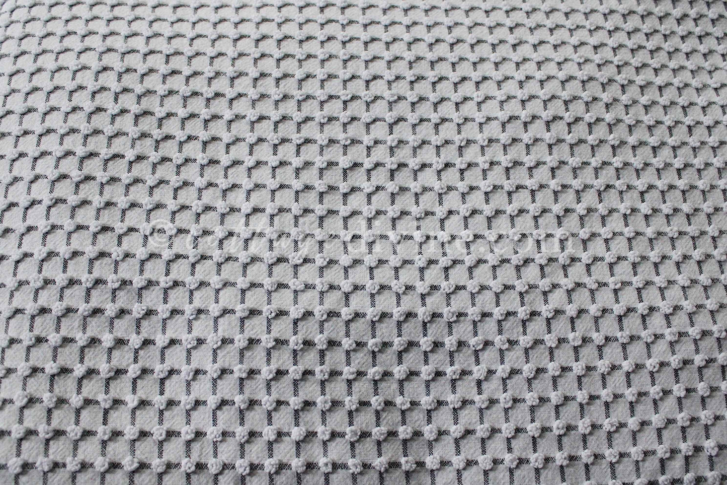 Chic Micro Mini Pop Black & White Vintage Chenille Quilt FABRIC, 18" x 24" Piece, Lightweight Cotton