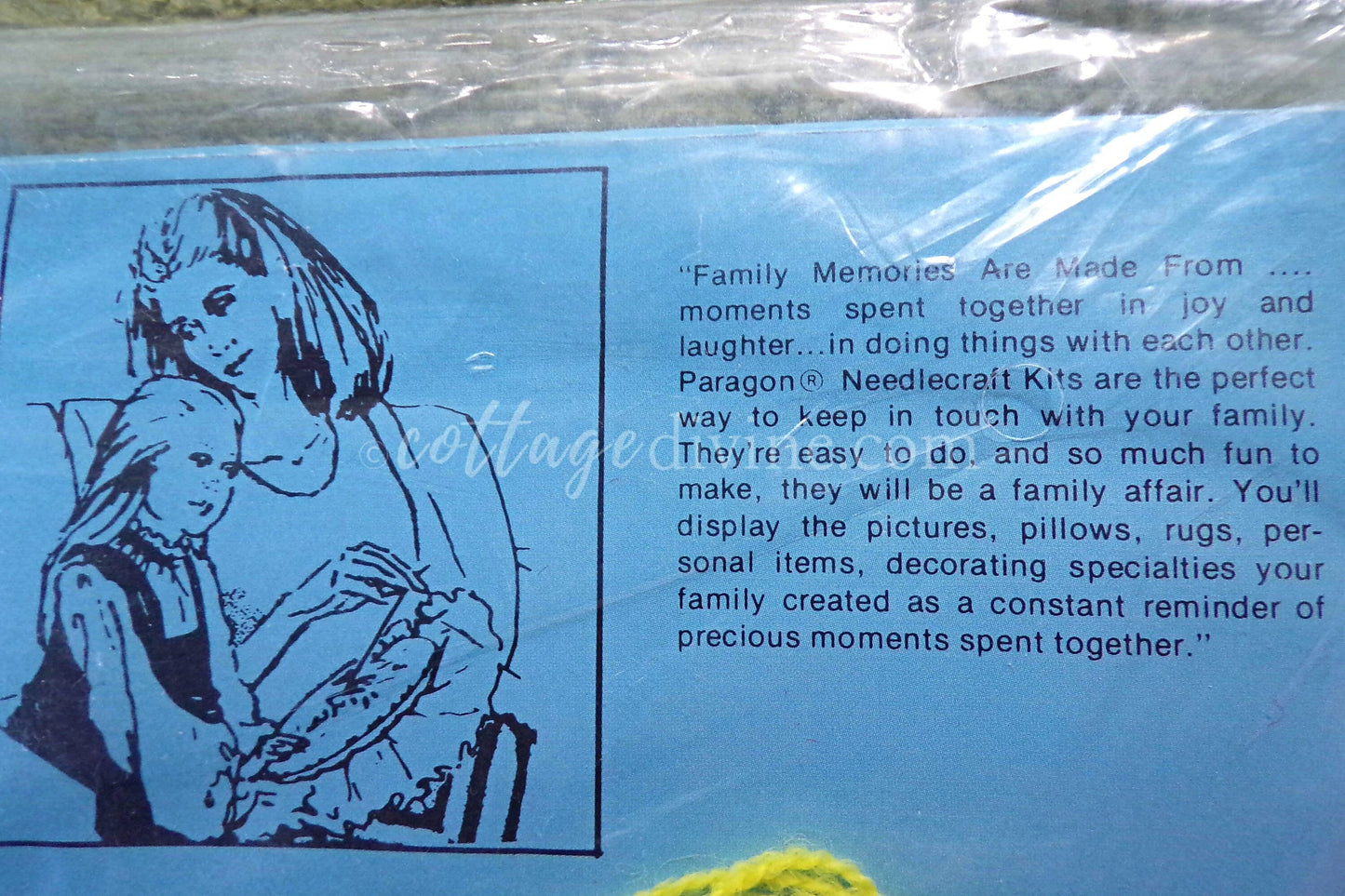 Christmas Primitive Crewel Stitchery Kit, Vintage Paragon Embroidery 6732, Country Village Winter Scene, Adele Veres