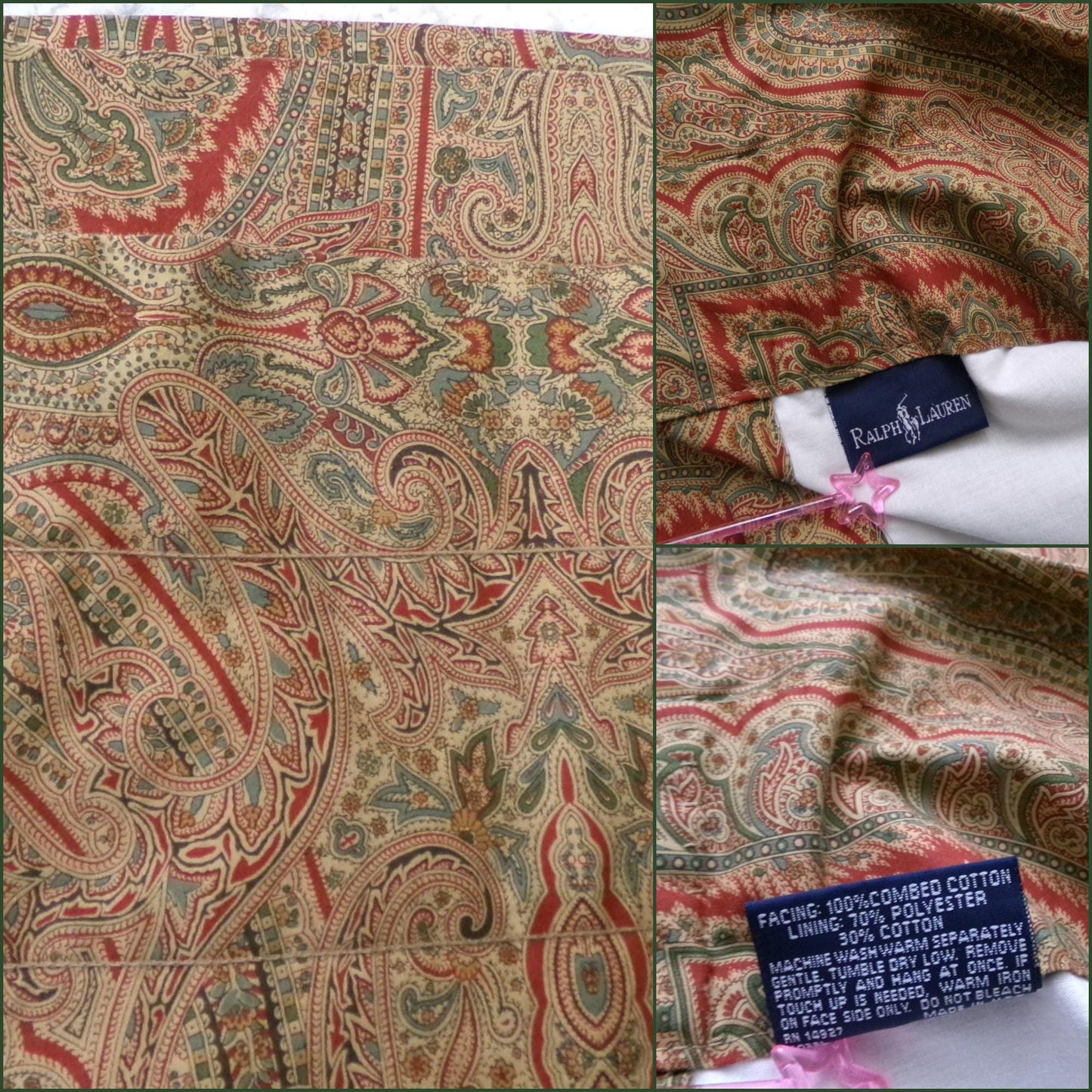 Ralph Lauren Gladwyne Ochre Curtain Panels, Library Chic Luxurious Vintage Window Drapery Pair in Sophisticated Paisley, USA Made
