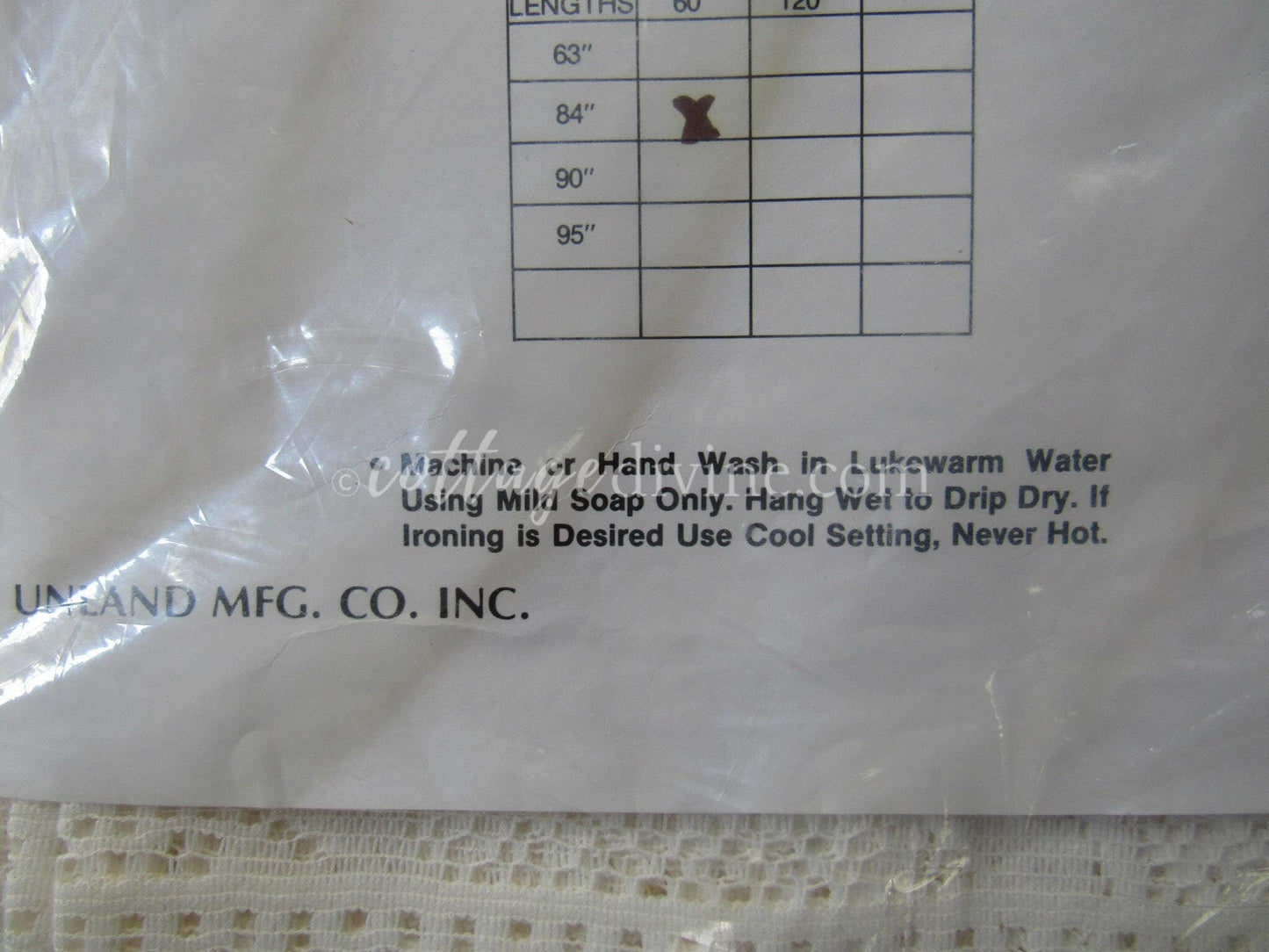 Vintage Wide Jacquard Lace Window Curtain Panel, Rose Garden, Single (Not a Pair), 60"W x 84"L, NOS