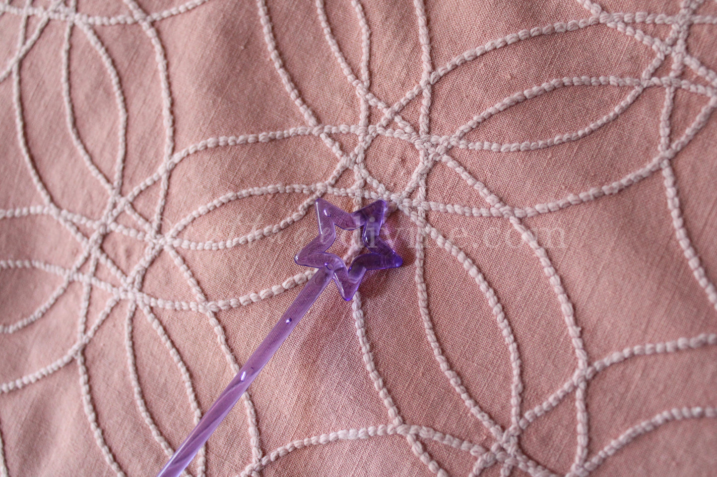 Beautiful Rosy Vintage Chenille Fabric Piece, 24" x 25" inches, Old Fashioned Wedding Rings & Cathedral Stripes