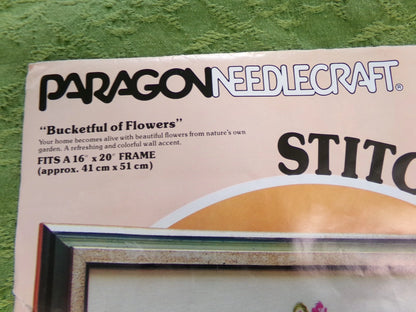 INSTRUCTIONS ONLY for Bucketful of Flowers Vtg Crewel Embroidery Paragon 0914