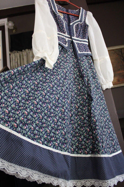 Beautiful Gunne Sax Vintage Clothing Lot 2 Dresses, Peplum Boho Floral, Prairie Midi