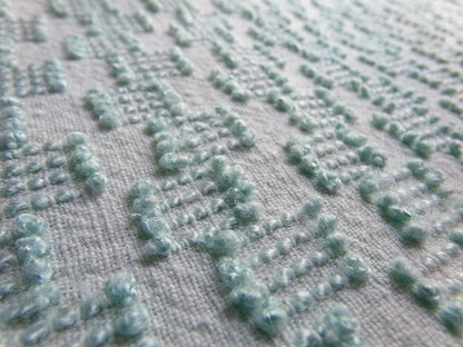 vintage texturized chenille fabric, dancing sage green tempo tufts, 18" x 24" inch piece of sewing material for quilting & crafts