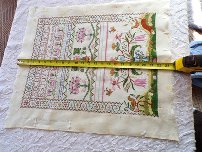 Jacobean 1773 Vintage Linen Sampler, Cooper Hewitt Museum, 0860 Paragon Stitchery, Hand Embroidered, Completed