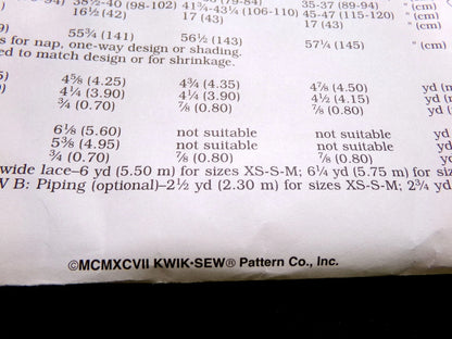 Vtg Kwik Sew 2590 Robe Sewing Pattern Romantic Womens Bathrobe Misses XS-XL OOP