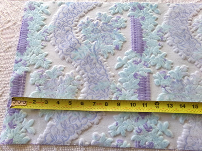 cut velvet fabric iridescent shimmer luxury Bates vintage tapestry chenille material, 12" x 21" inch piece ideal in totes & bags