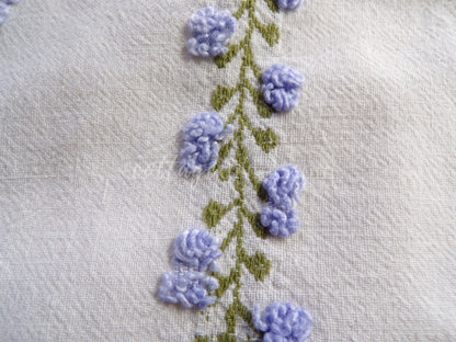 Romantic Ivy Rose Vintage Chenille Fabric, Fieldcrest Lavender Rosebud Design, 18" x 22" inch Piece, beautiful in handmade quilts