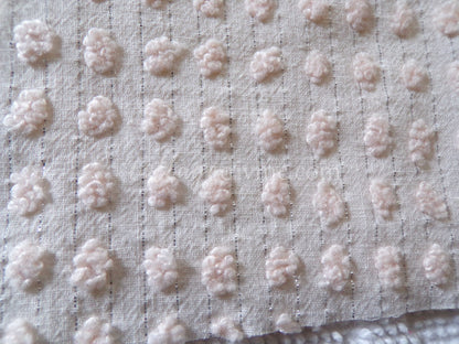 Cream Latte Quilt Squares Set from Vintage Chenille Bedspread Fabric, 16 Blocks, 6" x 6" inch, Neutral tones