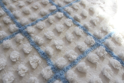 Puffy White Pops Vintage Chenille FABRIC, 12" x 18" inch Piece, 100% Cotton, 1950s era
