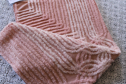 Blush Pink Nostalgia Vintage Chenille Quilt Fabric, 20" x 24" inch Piece, Pretty for Quilts & Pillows