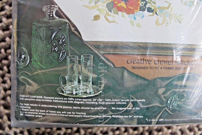 SUMMER BOUQUET Paragon Crewel Embroidery Kit 0516 Vintage Boho Floral Stitchery