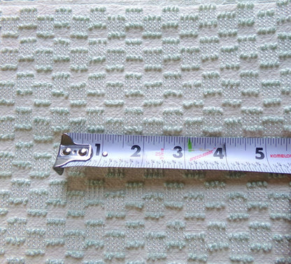 vintage texturized chenille fabric, dancing sage green tempo tufts, 18" x 24" inch piece of sewing material for quilting & crafts