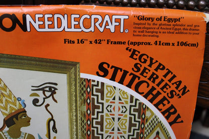 GLORY OF EGYPT Vtg Crewel Embroidery Kit Paragon 0720 Egyptian Wall Hanging