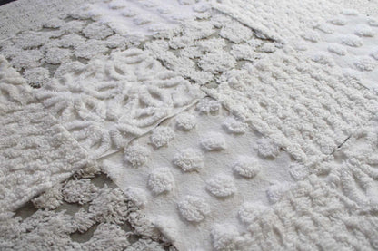 Blizzard Chenille Quilt Squares Set, Rotary Cut from Vintage Chenille Bedspread Fabric, 16 Blocks, 6" x 6" inch each