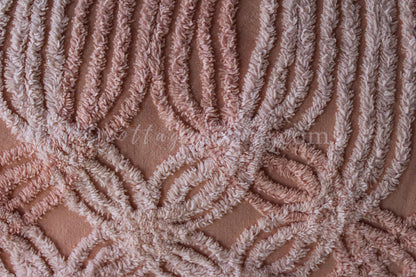 Nostalgic Cozy Tonal Pink Vintage Chenille Quilt Fabric, 23" x 24" inch Piece, Lovely in Handmade Quilts