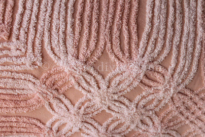 Nostalgic Cozy Tonal Pink Vintage Chenille Quilt Fabric, 23" x 24" inch Piece, Lovely in Handmade Quilts