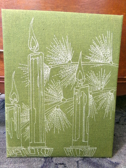 BY CANDLELIGHT Crewel Stitchery Kit, Exquisite Trio of Tranquil Candles on Evergreen Canvas, Vintage 0149 Paragon Needlecraft Embroidery