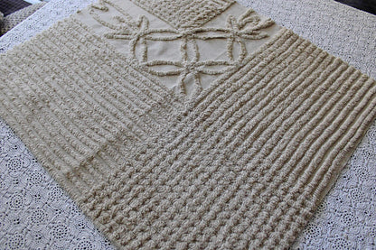 Shabby Modern Neutral Vintage Chenille Fabric, 20" x 24" inch Piece, Mocha Star Lily Design