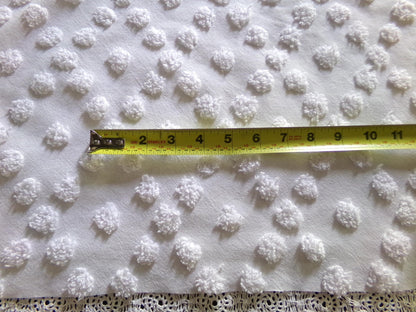 Diamond Dot Chenille Fabric, 19" x 28" inch vintage style piece, simple modern pattern for quilts & crafting