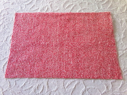 Peppered Red & White Skinny Stripes Fabric from Vintage Chenille Bedspread, 12" x 18" inch Piece, Fun and Festive