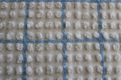 Puffy White Pops Vintage Chenille FABRIC, 12" x 18" inch Piece, 100% Cotton, 1950s era