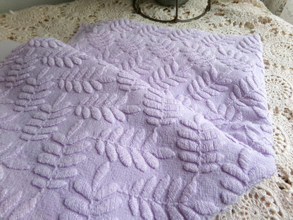 Lilac Fern Wisps Vintage Woven Fabric Piece, 19" x 25" inches, Delicate Bates Design Beautiful in Tote Bags & Pillows