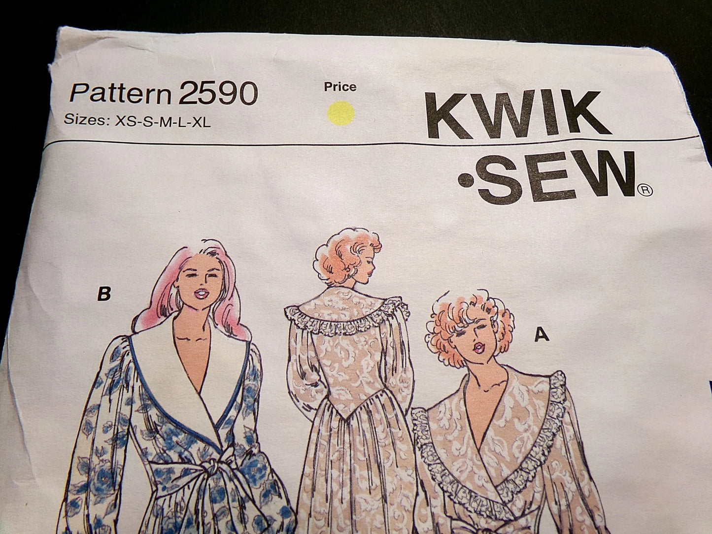 Vtg Kwik Sew 2590 Robe Sewing Pattern Romantic Womens Bathrobe Misses XS-XL OOP