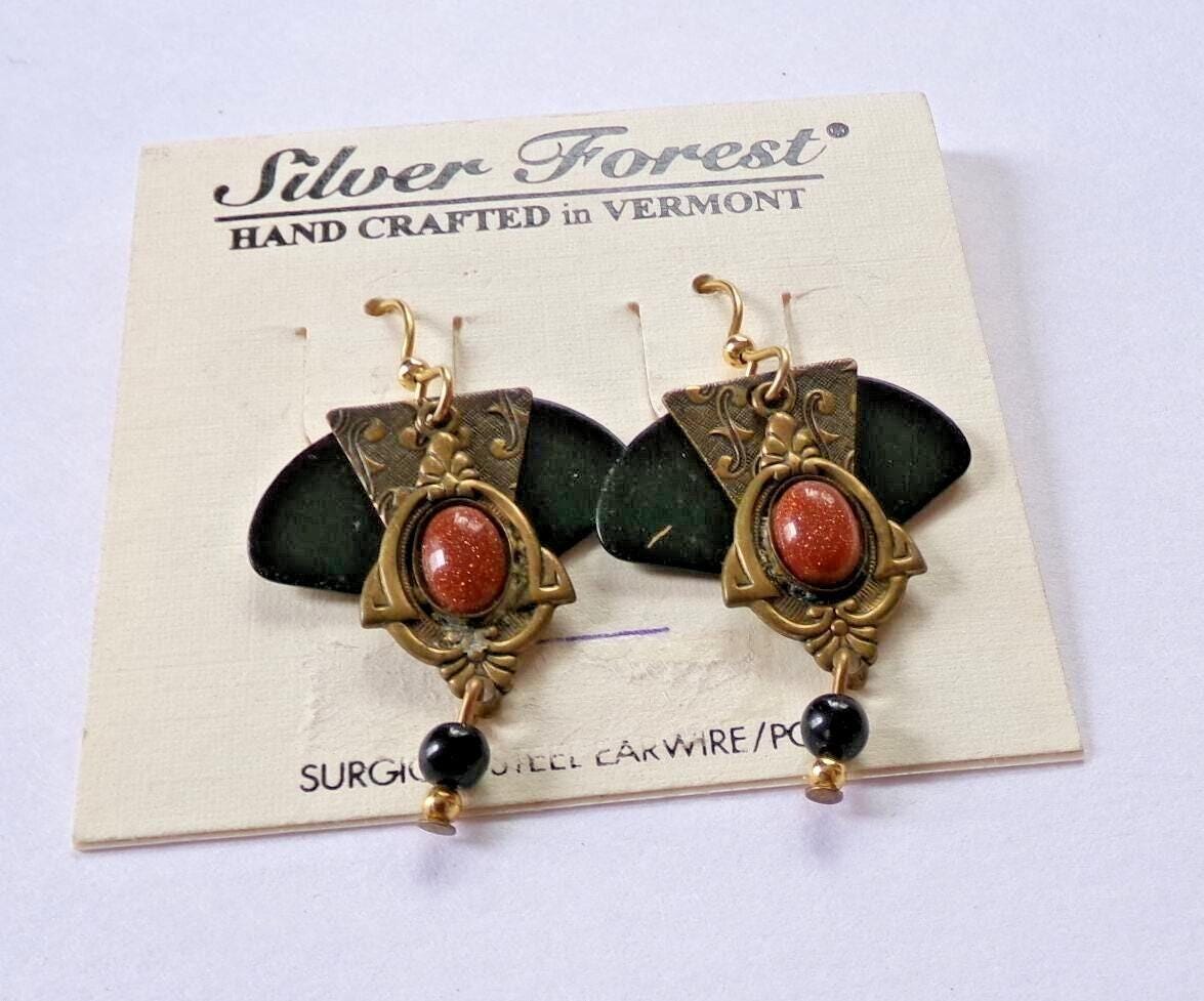 Vintage Silver Forest Earrings Lot of 2 Pierced Dangle Boho Style Jewelry
