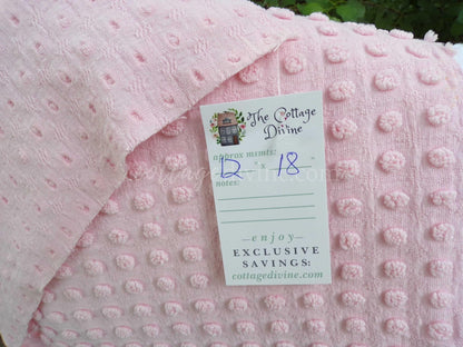 Mini Fabric Bundle, "Cottage Coordinates" 2 Pieces from Vintage Chenille Bedspreads, 12" x 18" and 15" x 18" inches, for Quilts & Crafts