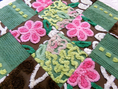 vintage chenille fabric squares, set of 16 magical boho 6" blocks for arts & crafts, sewing
