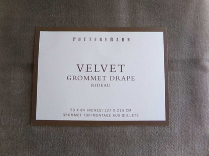 Pottery Barn Velvet Drape Panel, 50 x 84 Blackout Window Drapery Grommet Curtain