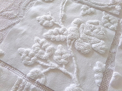 ivy rose 9.5" chenille fabric squares, set of 6 white quilt blocks, versatile geometric prints for sewing, crafts