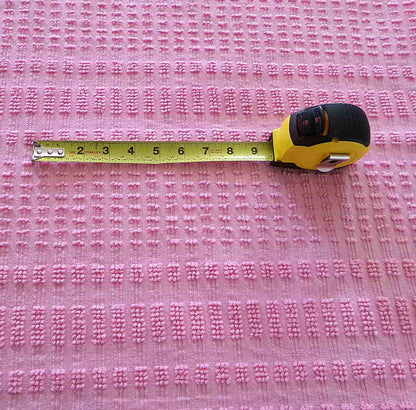 pink pearly pops vintage chenille fabric, 20" x 24" cut piece quilt material for sewing, crafts, upcycling, fun texture & unique design